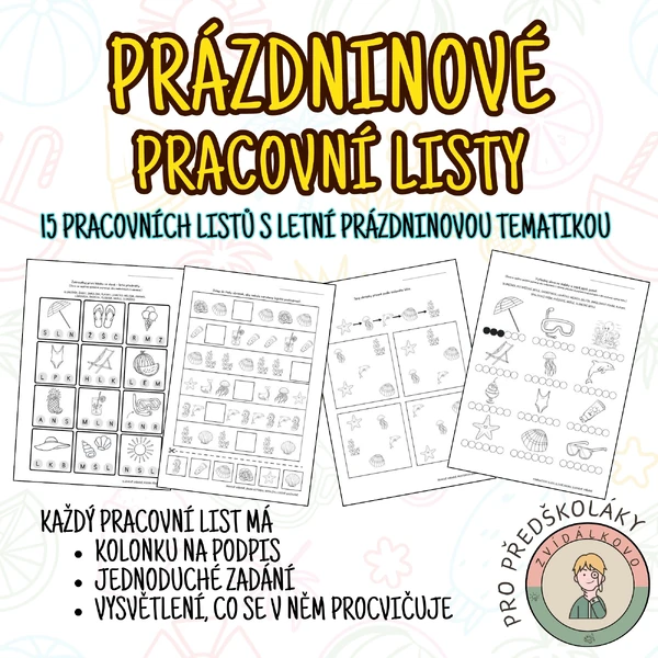 Prázdniny - pracovní listy