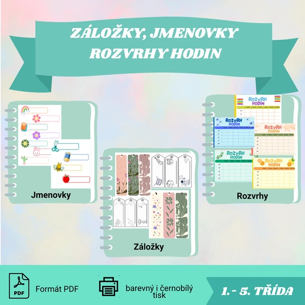 Rozvrhy hodin, záložky a jmenovky