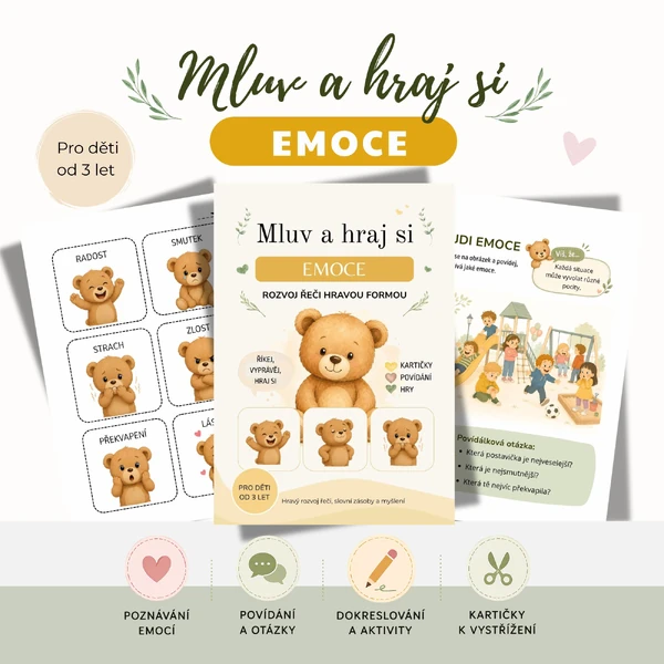 Mluv a hraj si – Emoce | Kartičky a pracovní listy (3+)