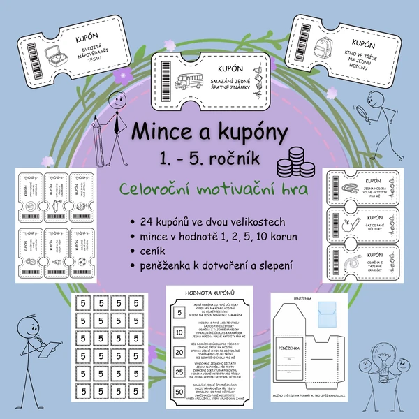 Mince a kupóny - celoroční motivační hra