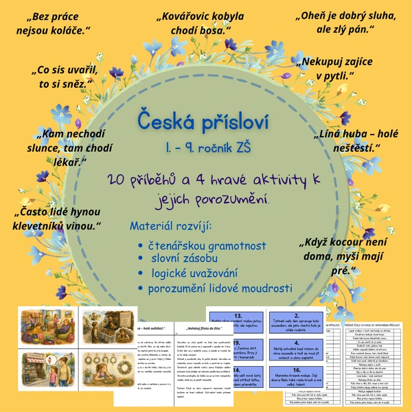 Česká přísloví - 20 příběhů a 4 hravé aktivity k jejich porozumění