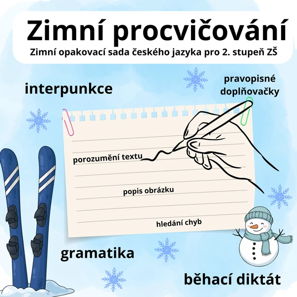 Zimní opakovací sada pro 2. stupeň ZŠ z českého jazyka