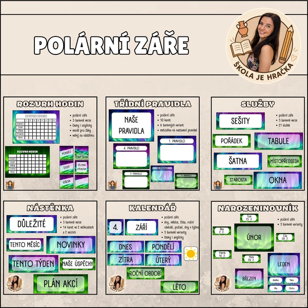Polární záře - kompletní výzdoba třídy