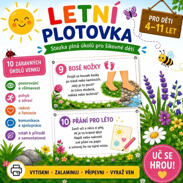 LETNÍ PLOTOVKA - Stezka plná úkolů pro šikovné děti