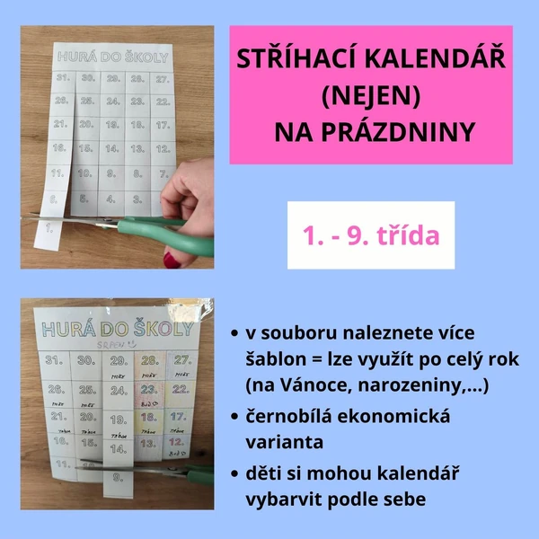 Stříhací kalendář (nejen) na prázdniny