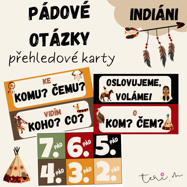 PÁDOVÉ OTÁZKY/PÁDY - téma INDIÁNI