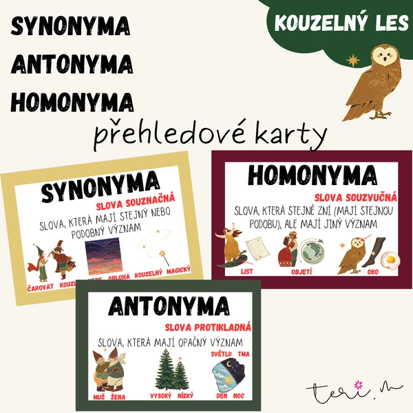SYNONYMA, ANTONYMA, HOMONYMA - téma KOUZELNÝ LES
