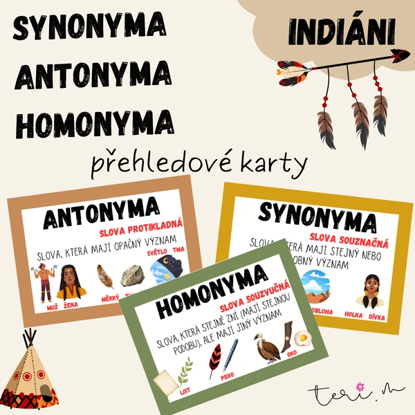 SYNONYMA, ANTONYMA, HOMONYMA - téma INDIÁNI