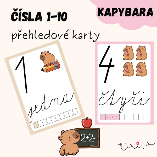 ČÍSLA 1-10 - téma KAPYBARA