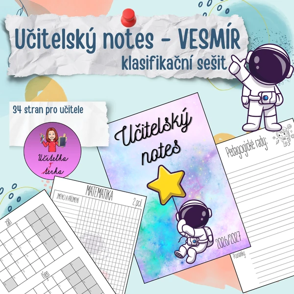 Učitelský notes - klasifikační sešit - VESMÍR
