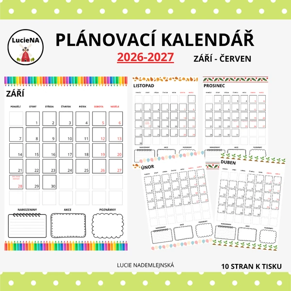 PLÁNOVACÍ KALENDÁŘ 2026-2027 PRO ZŠ