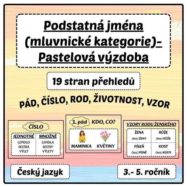 Podstatná jména (mluvnické kategorie) - Pastelová výzdoba