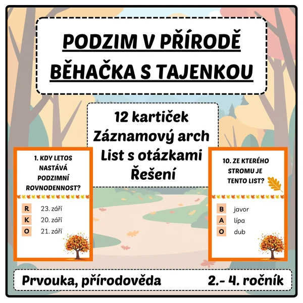 Podzim v přírodě - Běhačka s tajenkou
