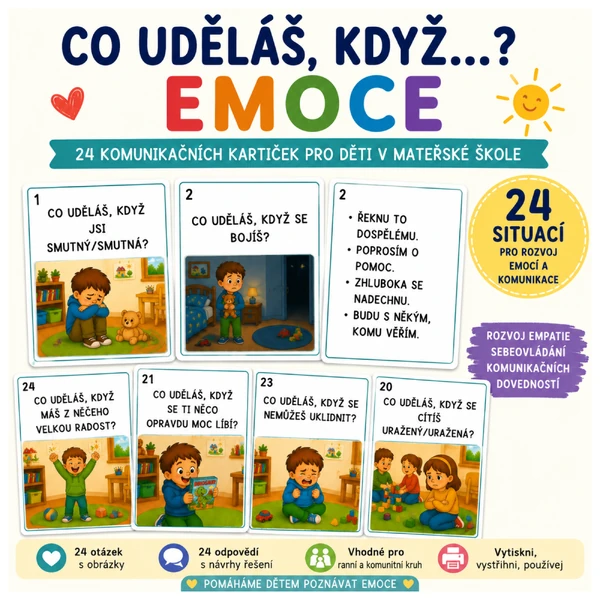 Co uděláš, když…? – Emoce | 24 komunikačních kartiček