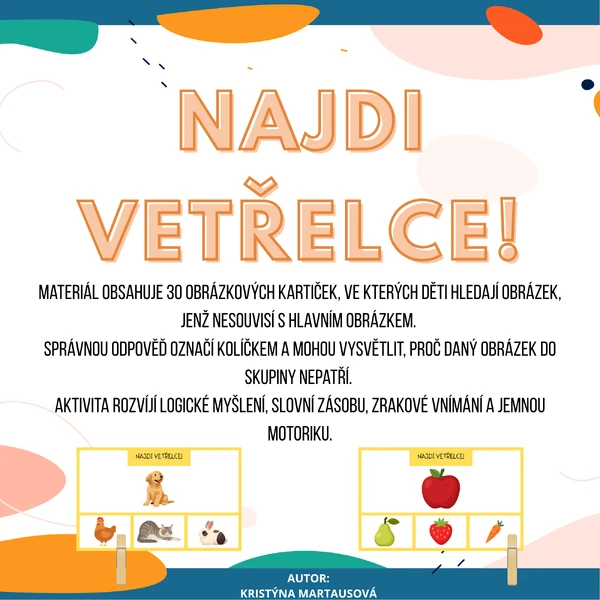 🔎 Najdi vetřelce – obrázkové kolíčkování