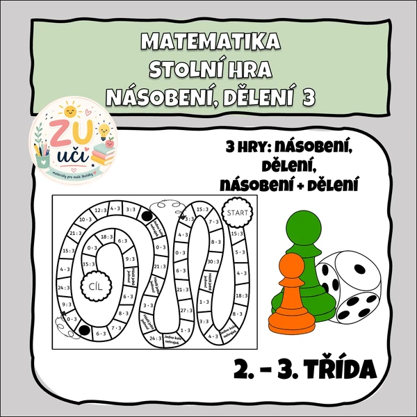 Desková hra - Násobení a dělení 3