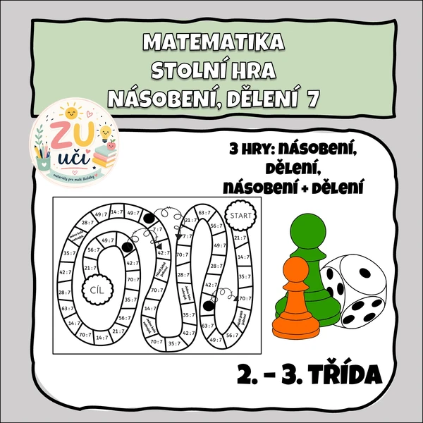Desková hra - Násobení a dělení 7