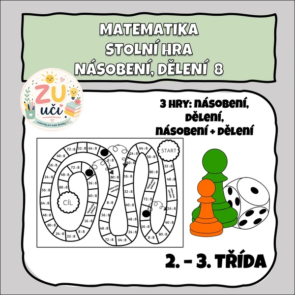 Desková hra - Násobení a dělení 8