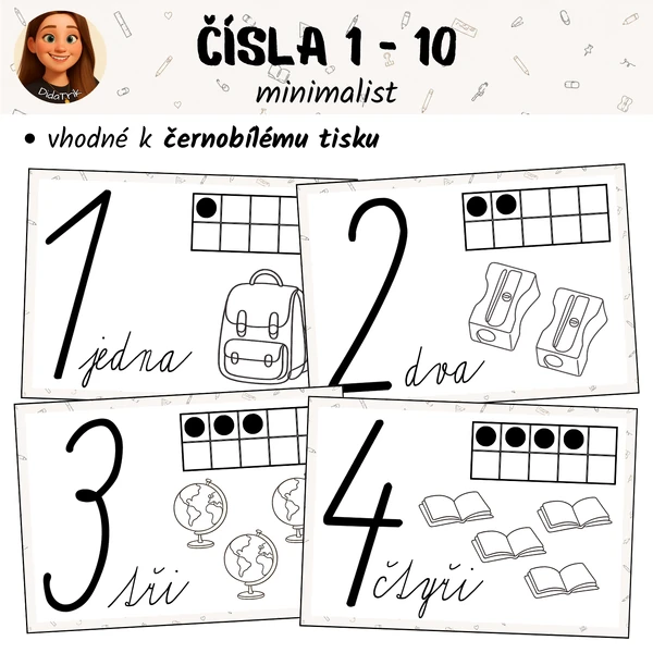 Čísla 1 - 10 - minimalist