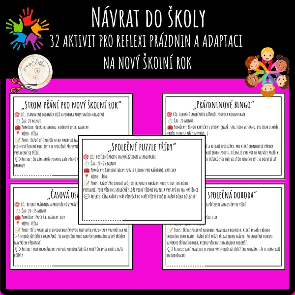 Návrat do školy – 32 aktivit pro reflexi prázdnin a adaptaci na nový školní rok