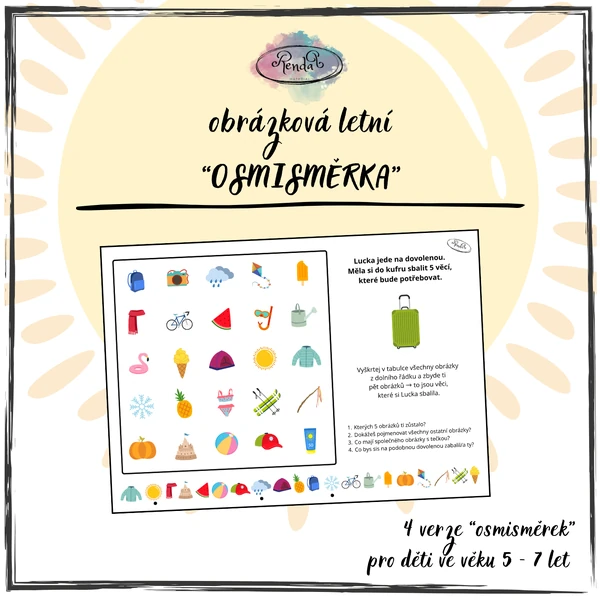 Obrázková letní "osmisměrka"