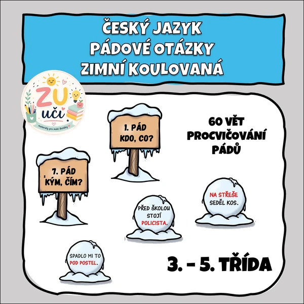 Zimní koulovačka - Určování pádů podstatných jmen