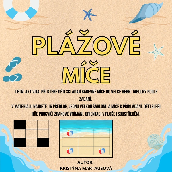 PLÁŽOVÉ MÍČE V TABULCE – skládání podle předlohy 🏖️