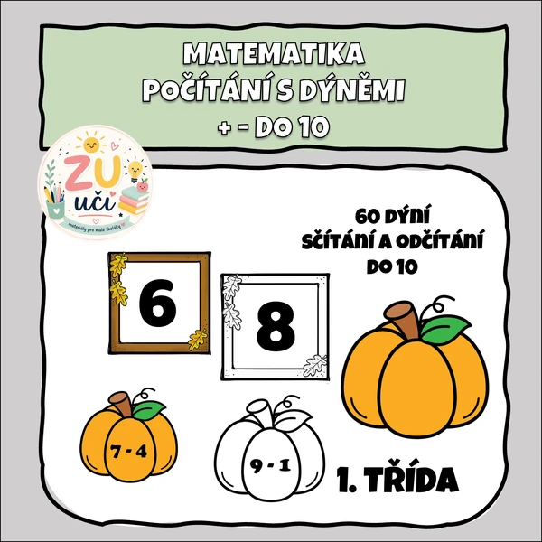 Podzimní počítání + - do 10, dýně