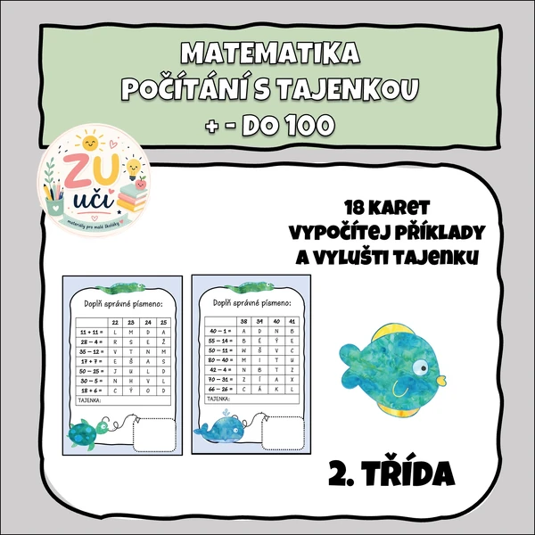 Sčítání a odčítání do 100 s tajenkou