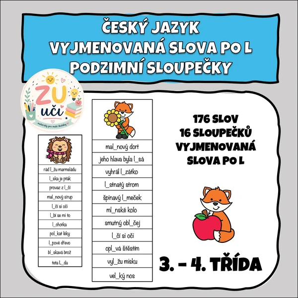Vyjmenovaná slova po L - Podzimní sloupečky