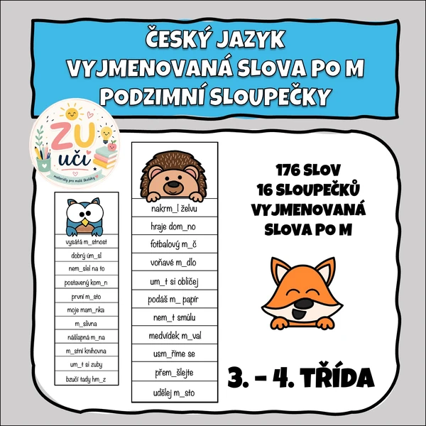 Vyjmenovaná slova po M - Podzimní sloupečky