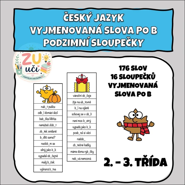 Vyjmenovaná slova po B - Podzimní sloupečky