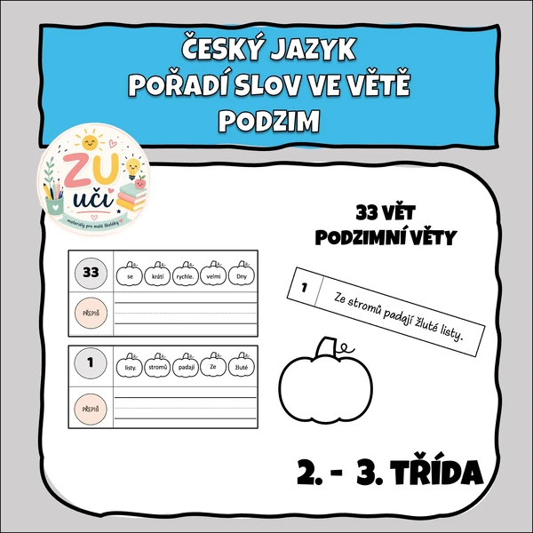 Pořadí slov ve větě - Podzimní věty