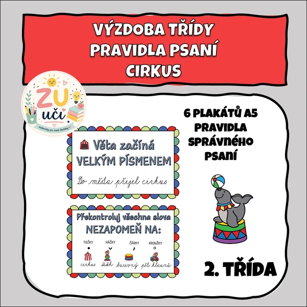 Výzdoba třídy - Pravidla psaní - Cirkus