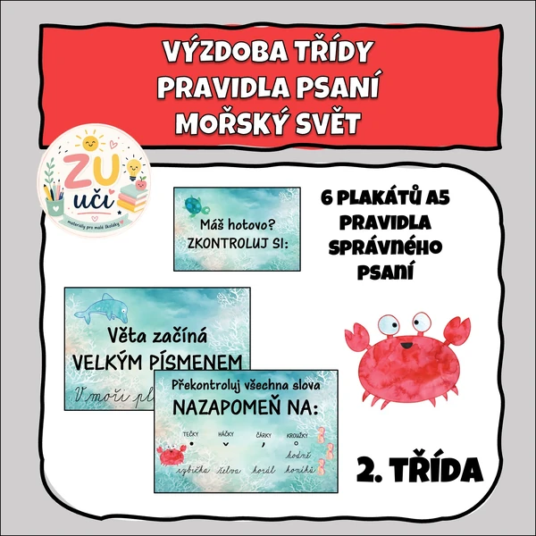 Výzdoba třídy - Pravidla psaní - Mořský svět 