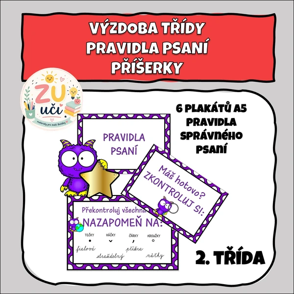 Výzdoba třídy - Pravidla psaní - příšerky
