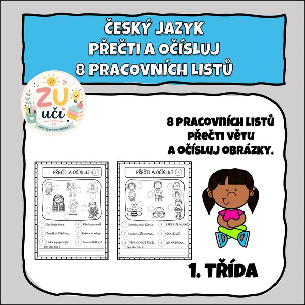 Přečti a očísluj - První čtení pro prvňáčky