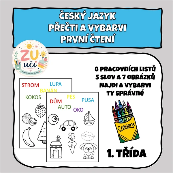 Přečti a vybarvi - První čtení