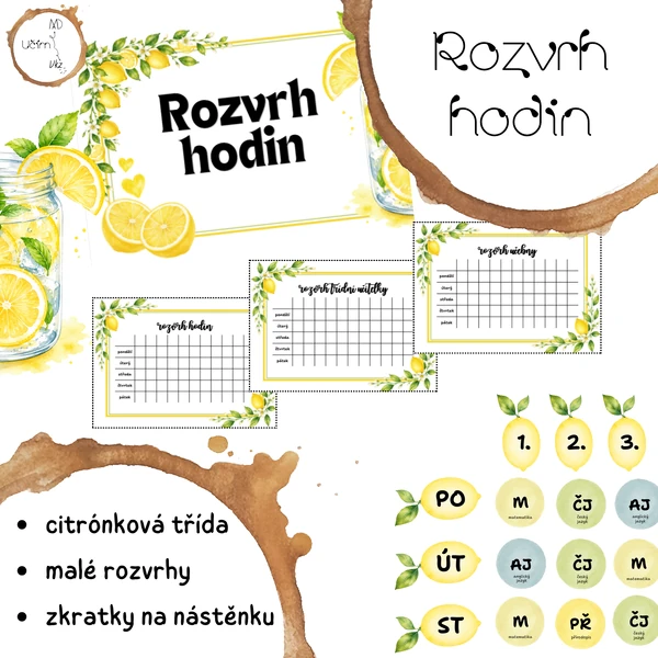 Citrónky - rozvrh hodin