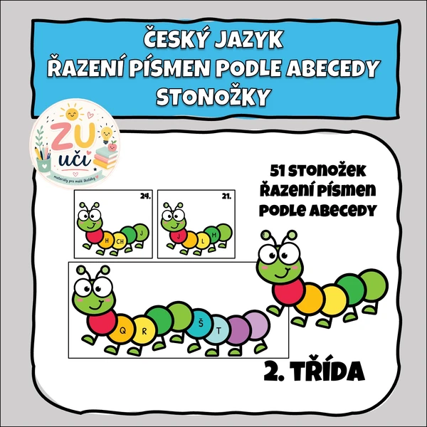 Stonožky - Řazení písmen podle abecedy