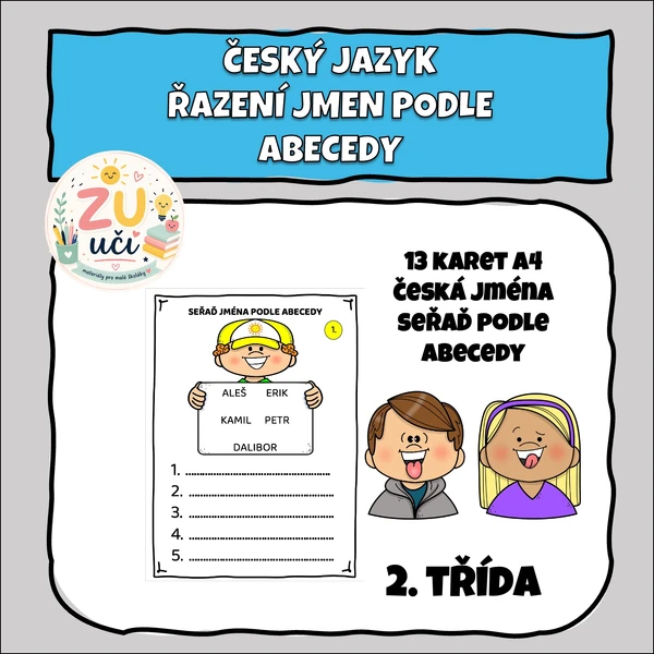 Řazení slov podle abecedy - Jména dětí