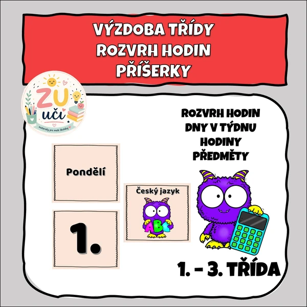 Výzdoba třídy - Rozvrh hodin - Příšerky