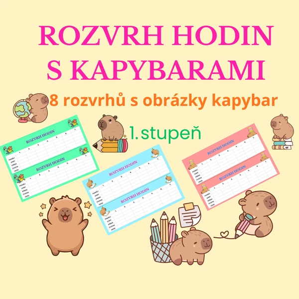 Rozvrh hodin s kapybarami
