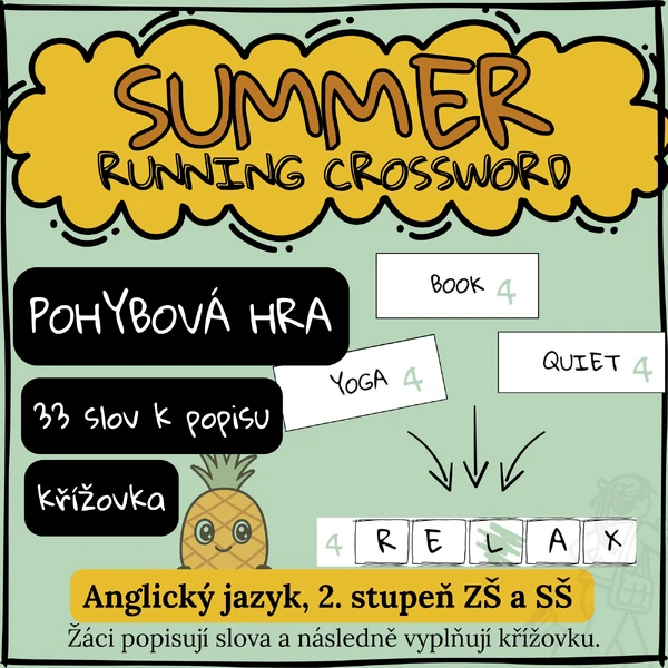 Summer RUNNING CROSSWORD | Anglická běhací křížovka pro 2. stupeň ZŠ