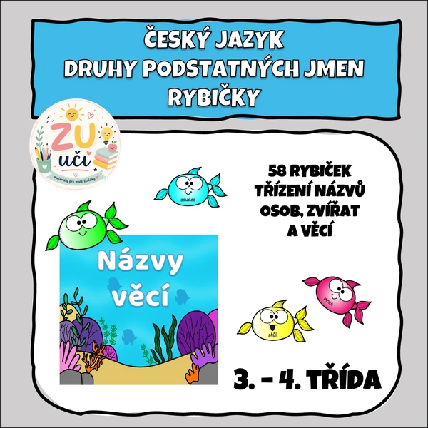 Druhy podstatných jmen - Rybičky v akváriu