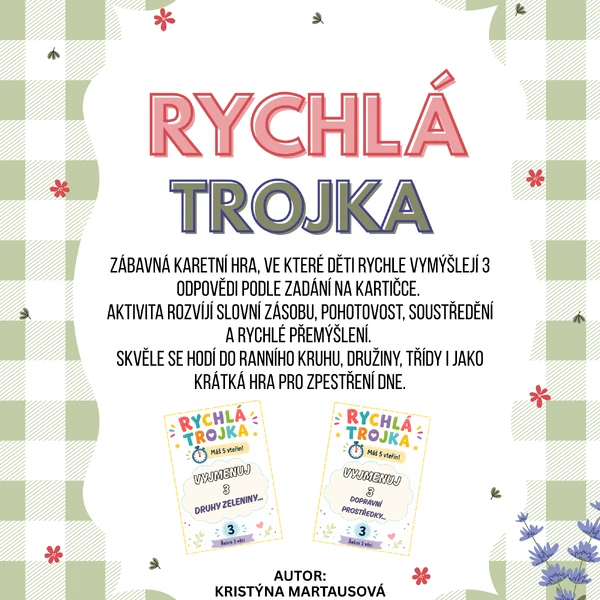 🎲 RYCHLÁ TROJKA – Vyjmenuj 3 věci za 5 vteřin!