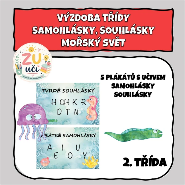 Výzdoba třídy - Samohlásky/souhlásky - Mořský svět