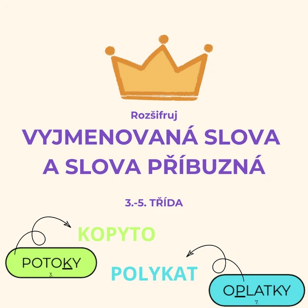 Rozšifruj VYJMENOVANÁ SLOVA A SLOVA PŘÍBUZNÁ