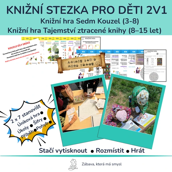 Úniková hra a stezka pro děti | 2 dobrodružné hry pro mladší i starší | PDF