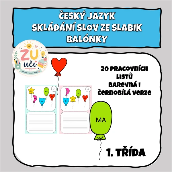SKládání slov - Nafukovací balónky